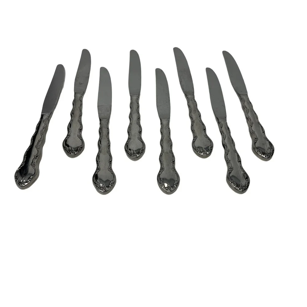 Reed & Barton Summertime Dinner Knives Flatware Set of 8 ‎ Stainless Silverware